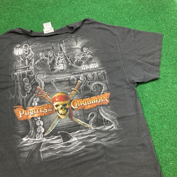 Disney Other - Vintage Pirates Of The Caribbean Shirt Mens XXL Black Logo Skeleton Crew Y2K Tee
